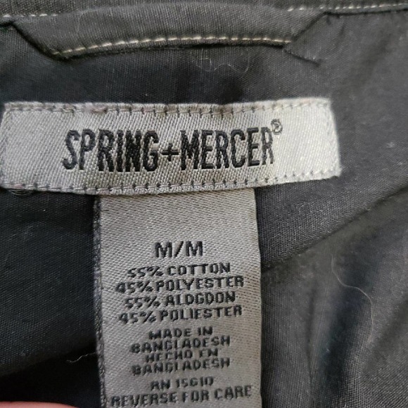 Spring+Mercer Black Button Up Sz M - Picture 2 of 3